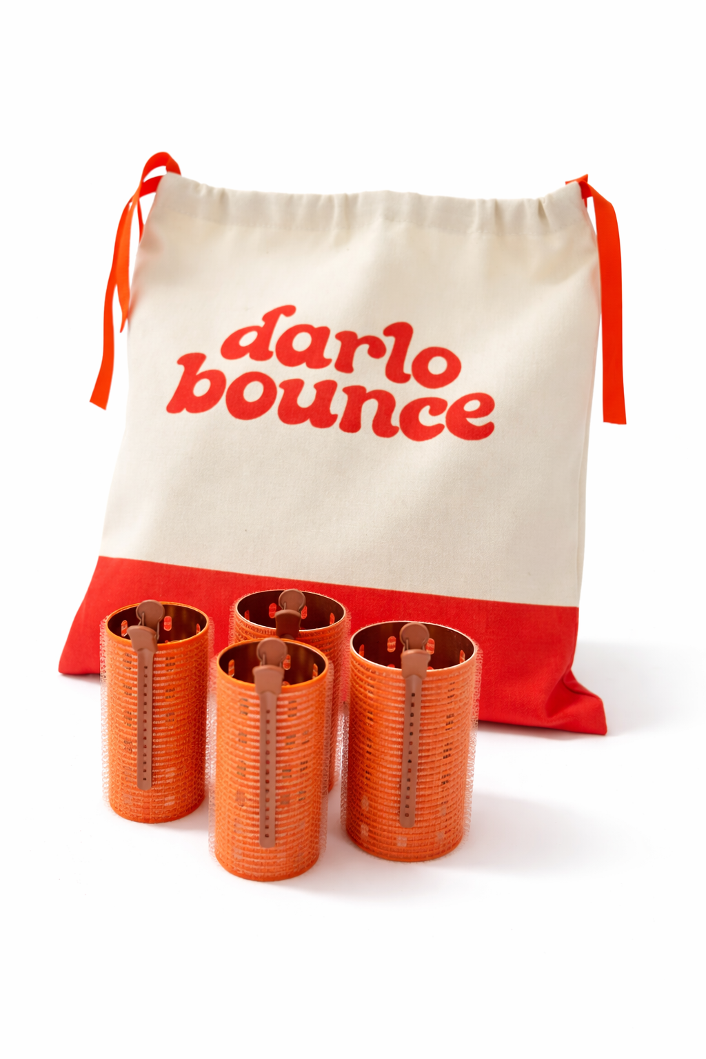 The Midsize Collection in Pantone Orange (12 Rollers 6 (M /L) and 6 (M) includes clips and throw bag )